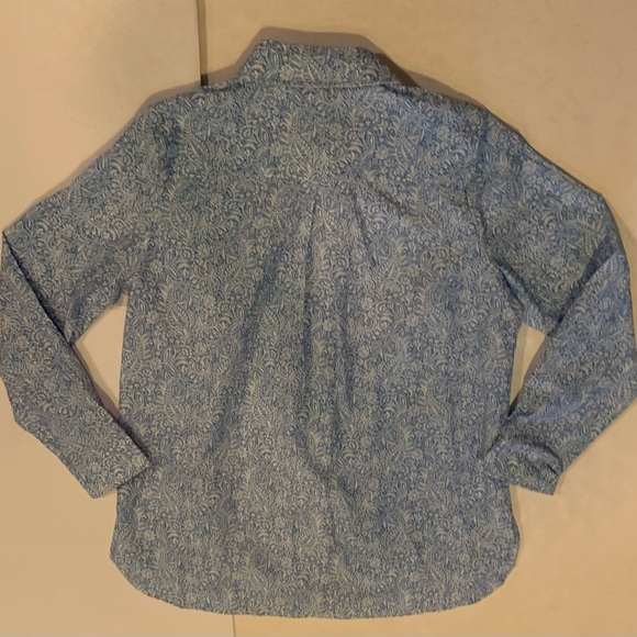 J. McLaughlin Louis 51% Silk Blue & White Paisley Women's Button Down Large EUC - Picture 12 of 12